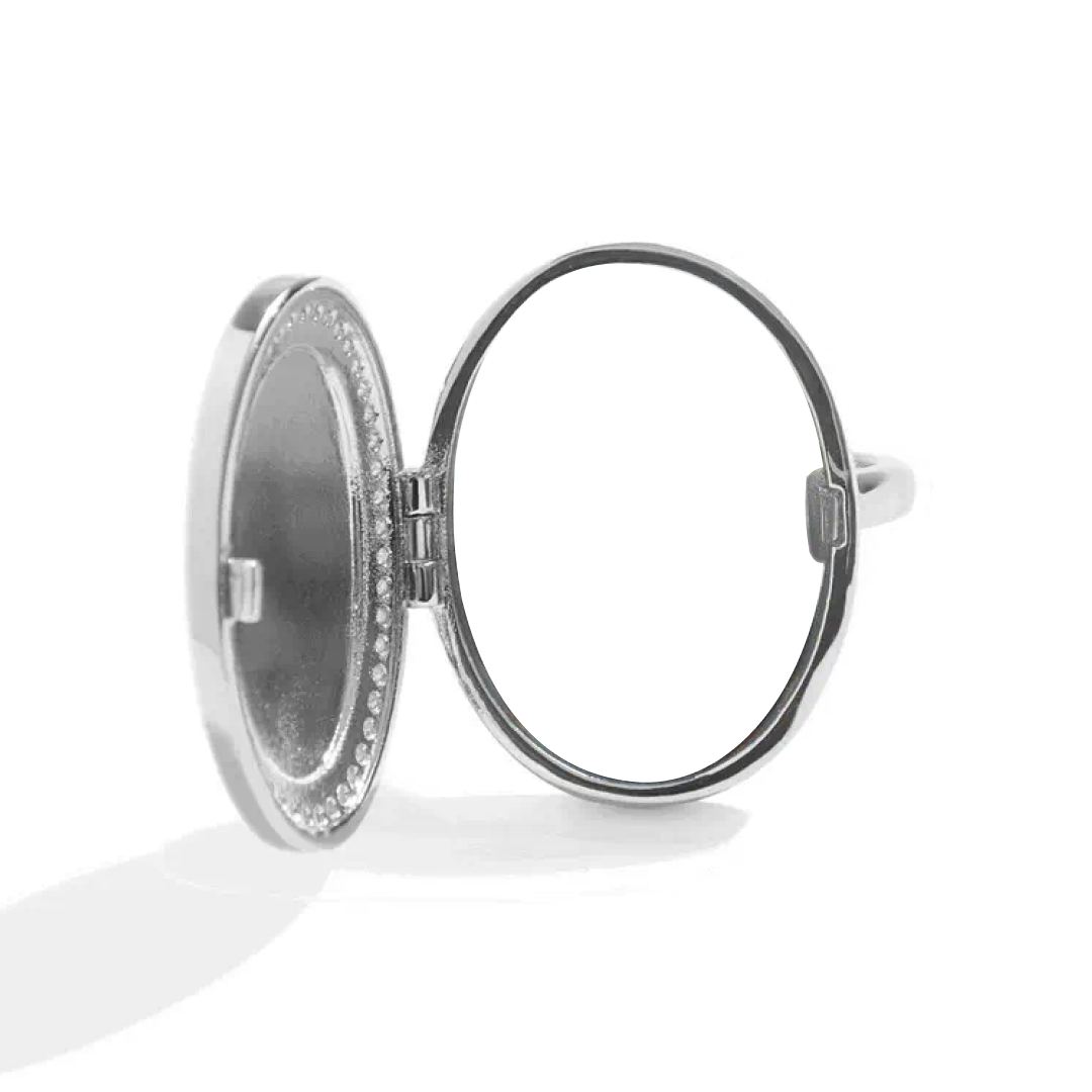 Personalized Oval Locket Ring