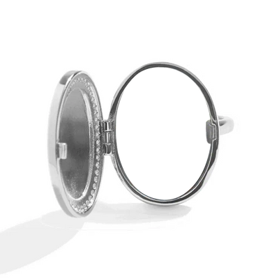 Personalized Oval Locket Ring