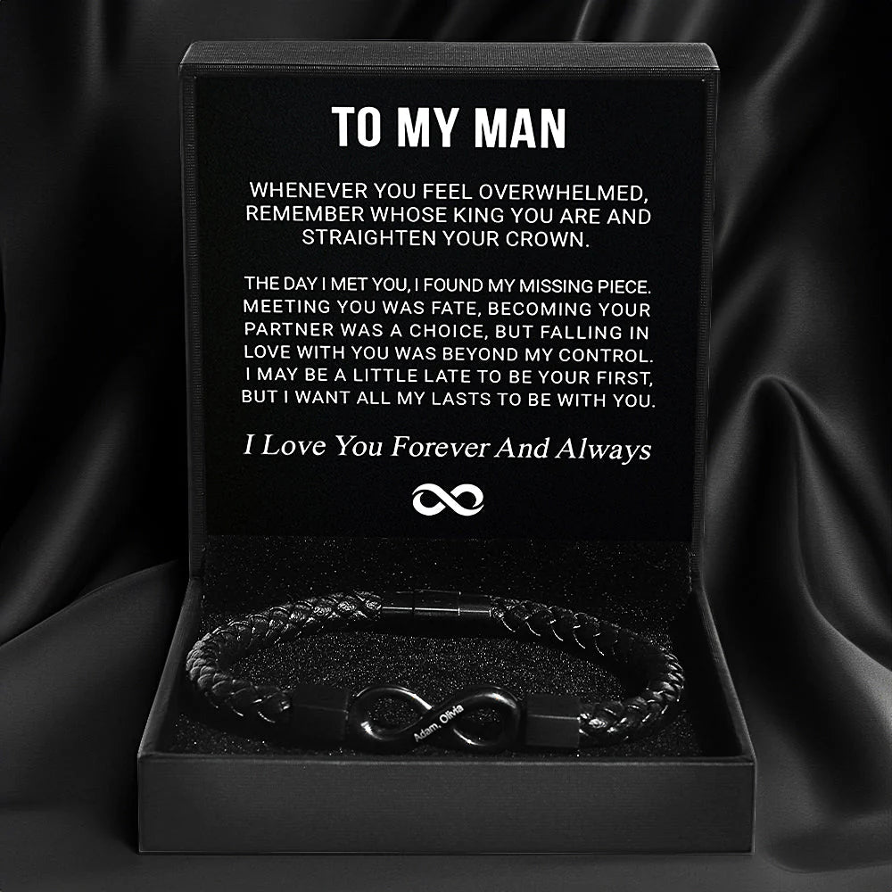 "To My Man" Infinity Personalized Bracelet