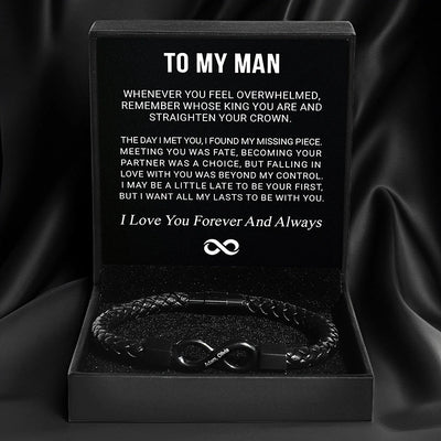 "To My Man" Infinity Personalized Bracelet